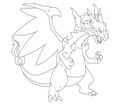 Coloriage mega dracaufeu ex pokemon 